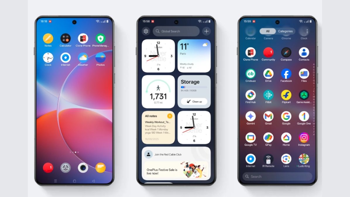 A OnePlus lança o OxygenOS 16 e mostra o seu design.