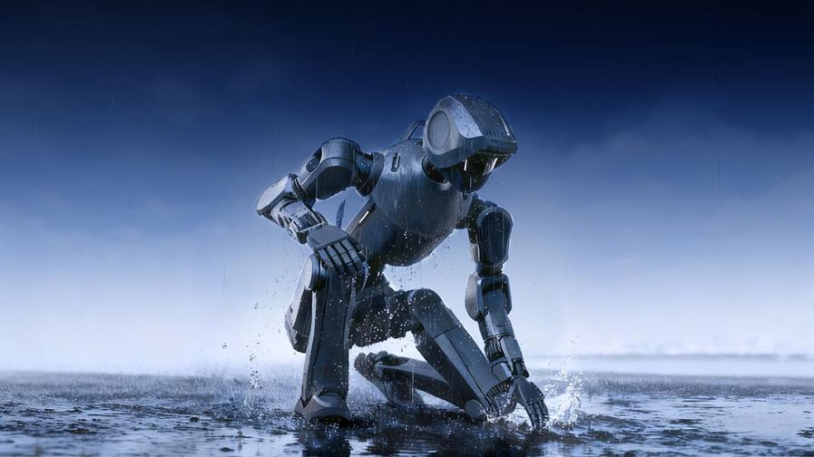 A China desenvolve o primeiro robô humanóide capaz de trabalhar na chuva.